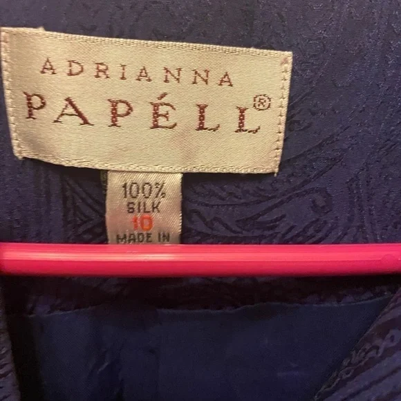 VINTAGE 90’S ADRIANNA PAPELL SILK BLAZER SIZE 10 - Picture 5 of 6